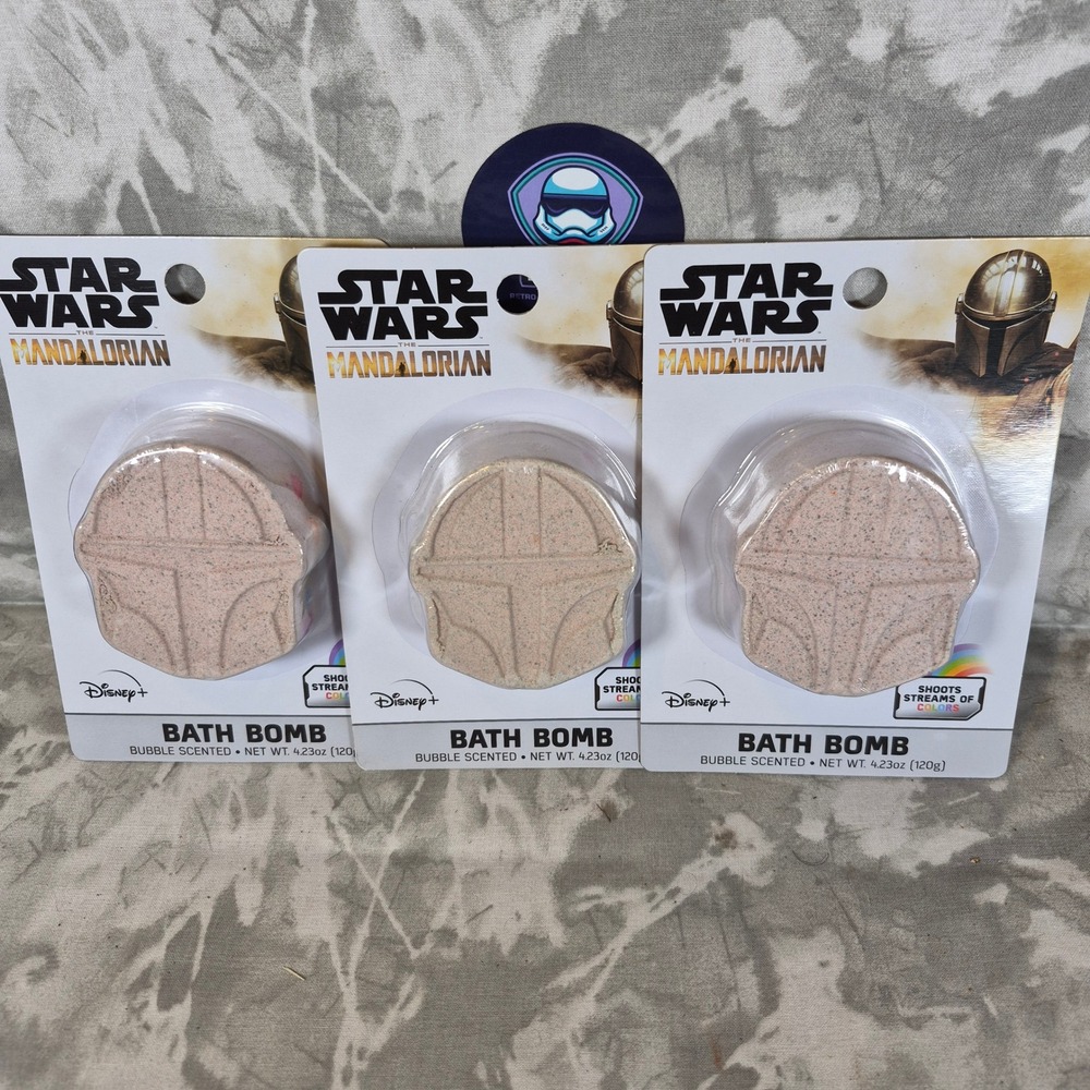 Star Wars The Mandalorian Bath Bomb Set of 3 Bubble Scented Rainbow Color Stream